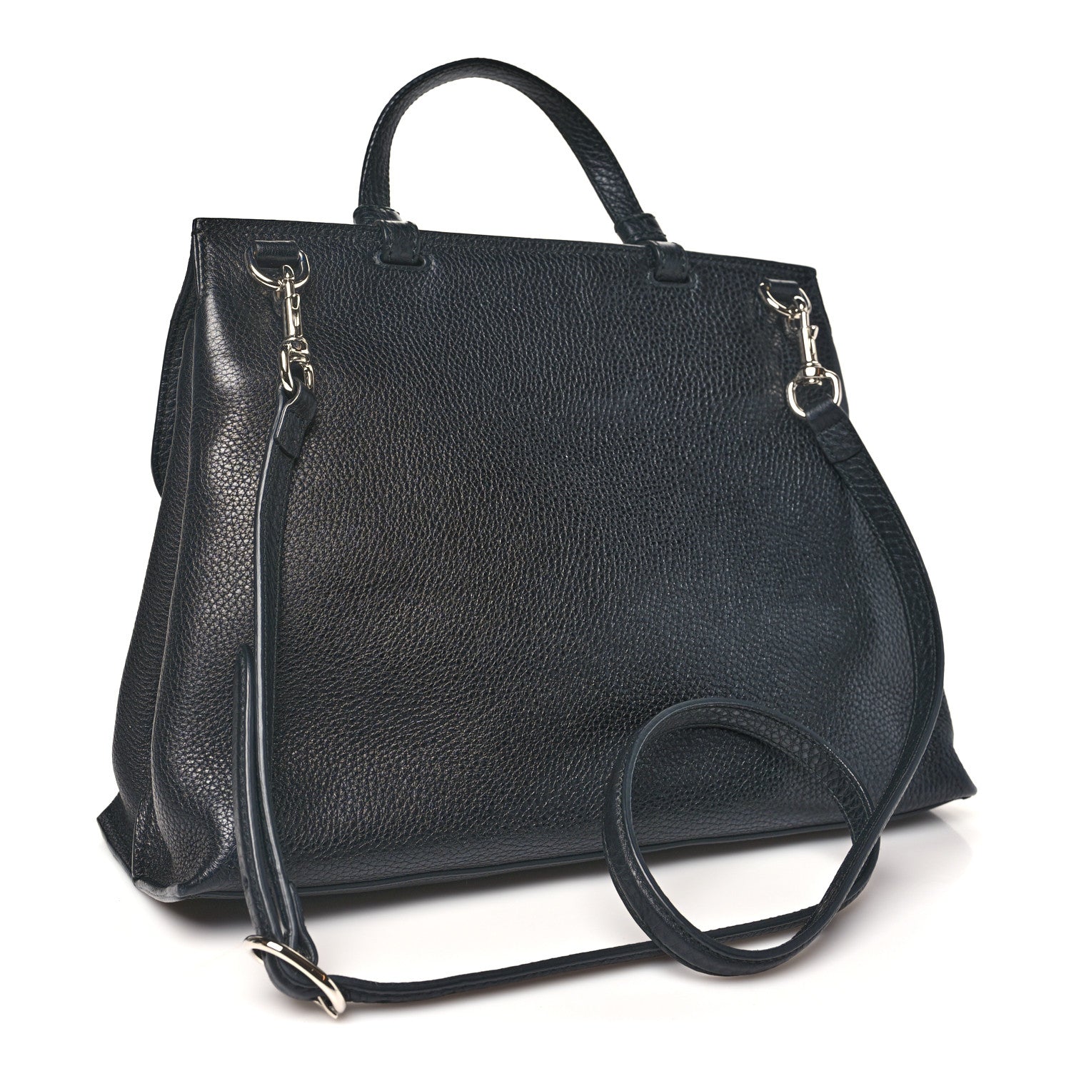 Gucci Cellarius Calfskin Medium Bamboo Daily Top Handle Bag Black 3 of 9