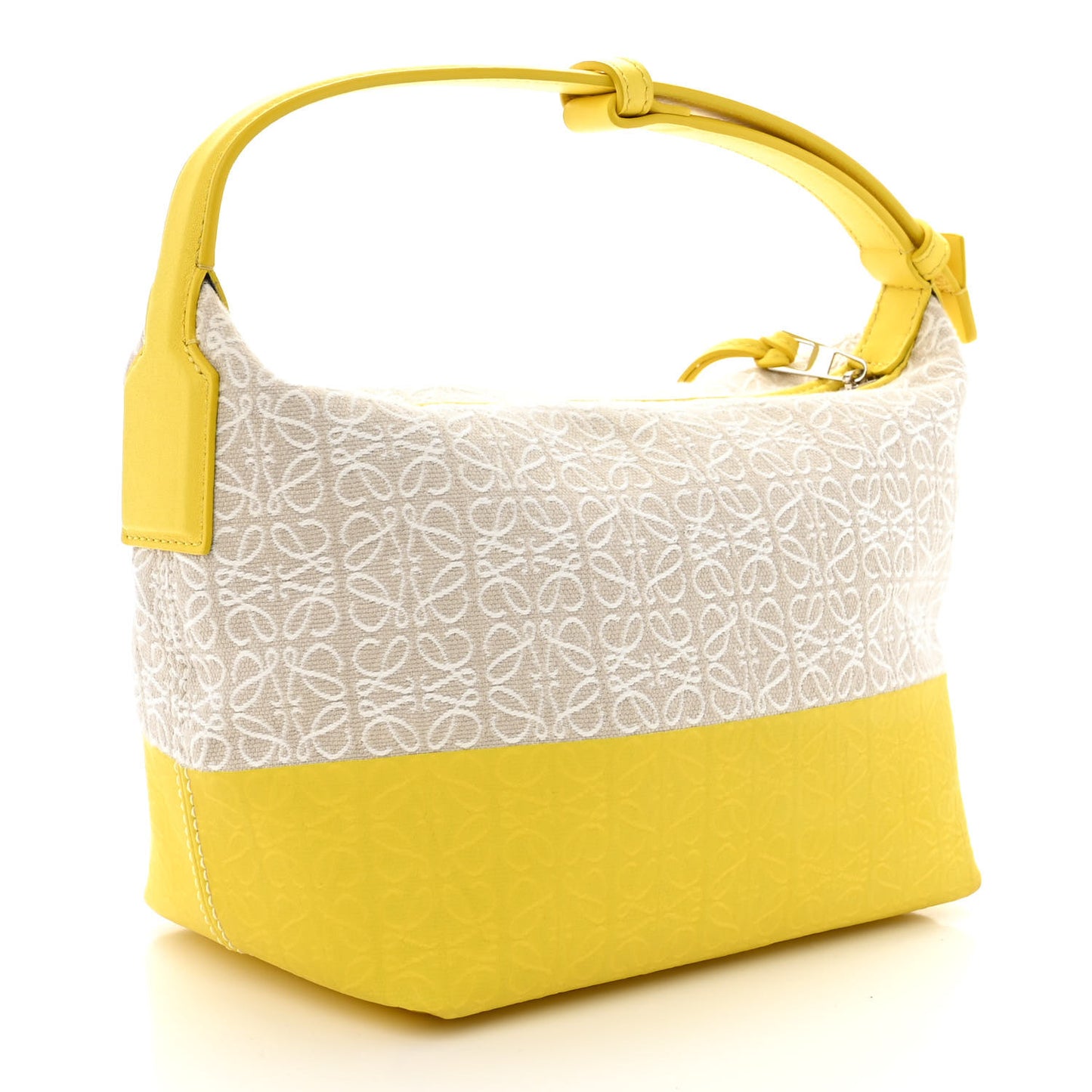 Jacquard Anagram Calfskin Small Cubi Bag Ecru Lemon