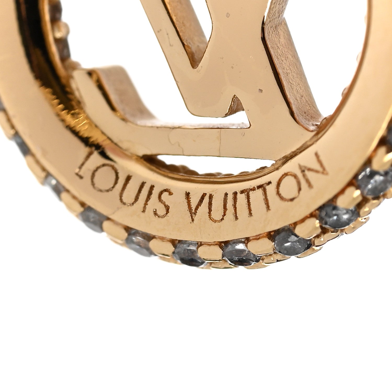 Louis Vuitton Metal Crystal Louise By Night Earrings Gold 4 of 6
