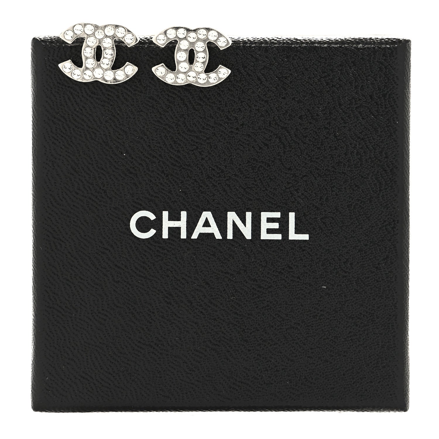 Chanel Crystal CC Earrings Silver 5 of 5