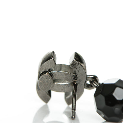 Chanel Ruthenium Bead CC Drop Earrings Black 4 of 5