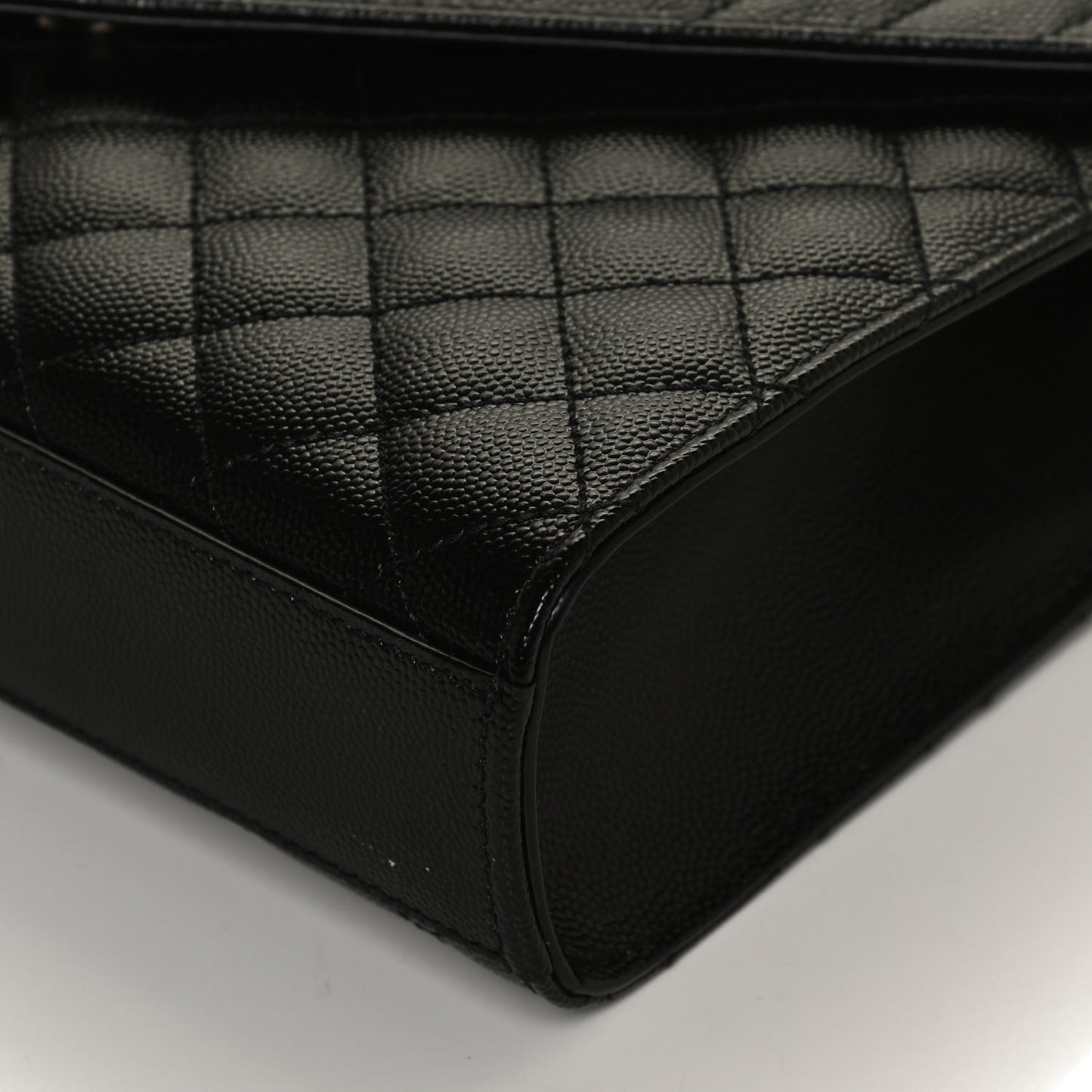 Grain De Poudre Textured Mixed Matelasse Triquilt Medium Monogram Satchel Black