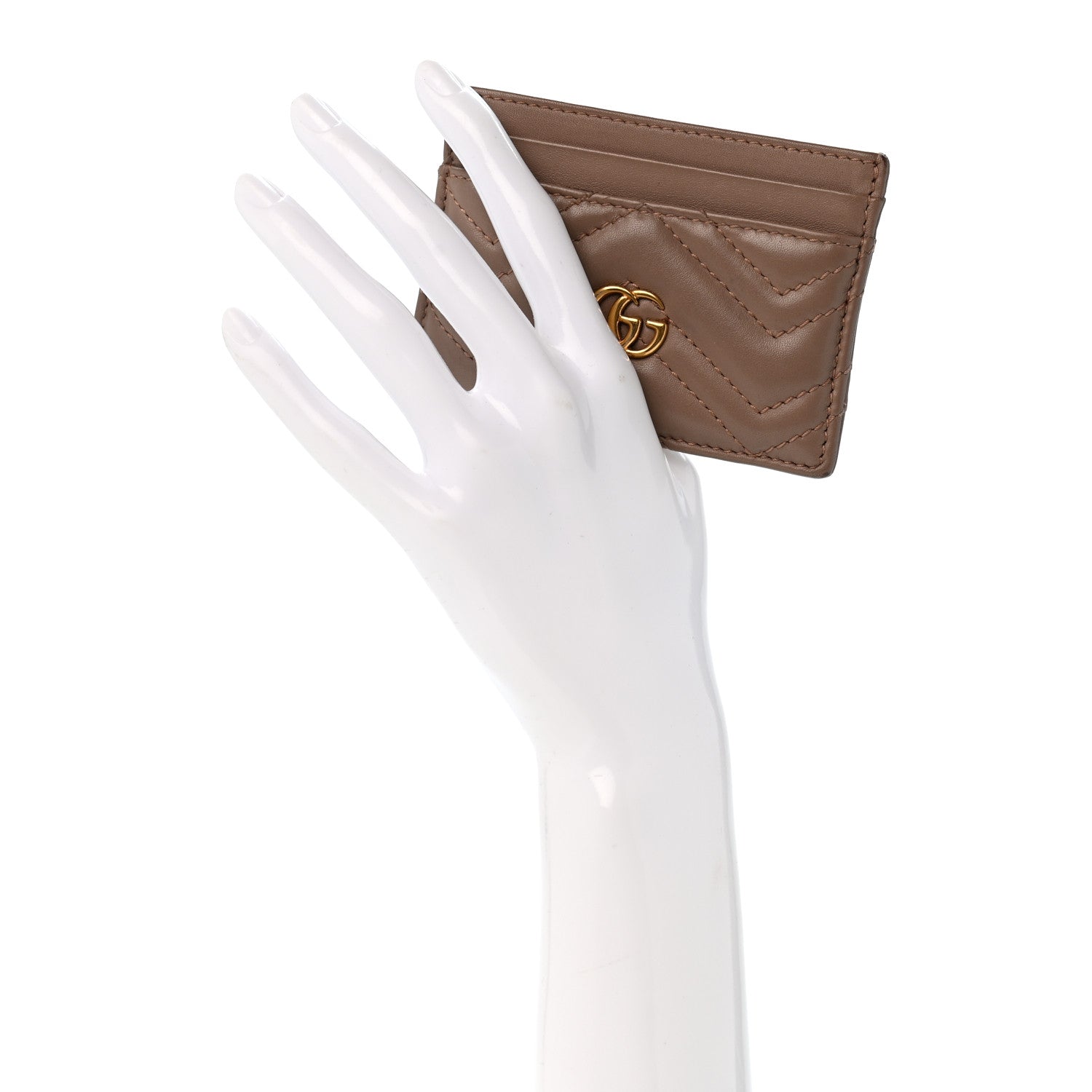 Gucci Calfskin Matelasse GG Marmont Card Holder Porcelain Rose 2 of 10