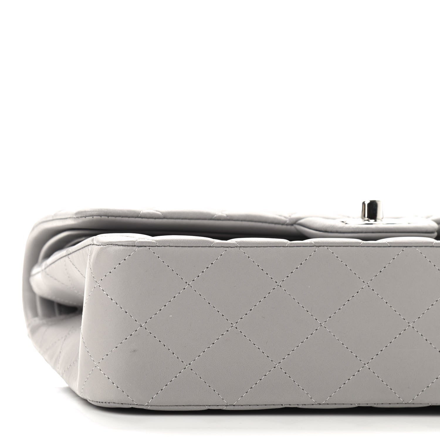 Chanel Lambskin Quilted Medium Double Flap Grey 7 of 8