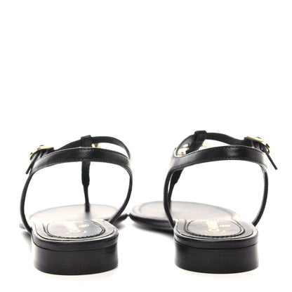 Chanel Lambskin Crystal CC Thong Sandals 35.5 Black 7 of 10