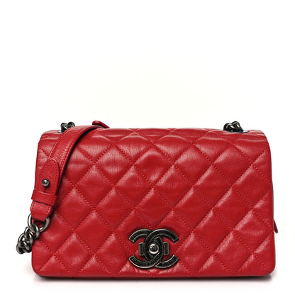 Chanel Goatskin Quilted Medium City Rock Flap Red 1 of 10