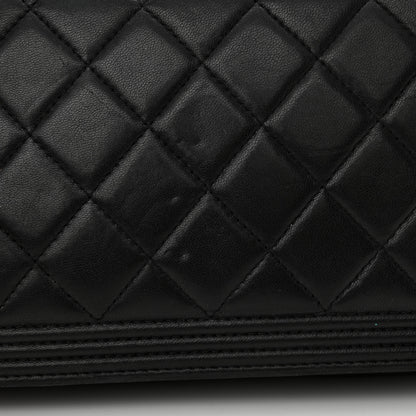 Chanel Lambskin Quilted Boy Wallet On Chain WOC Black 15 of 15