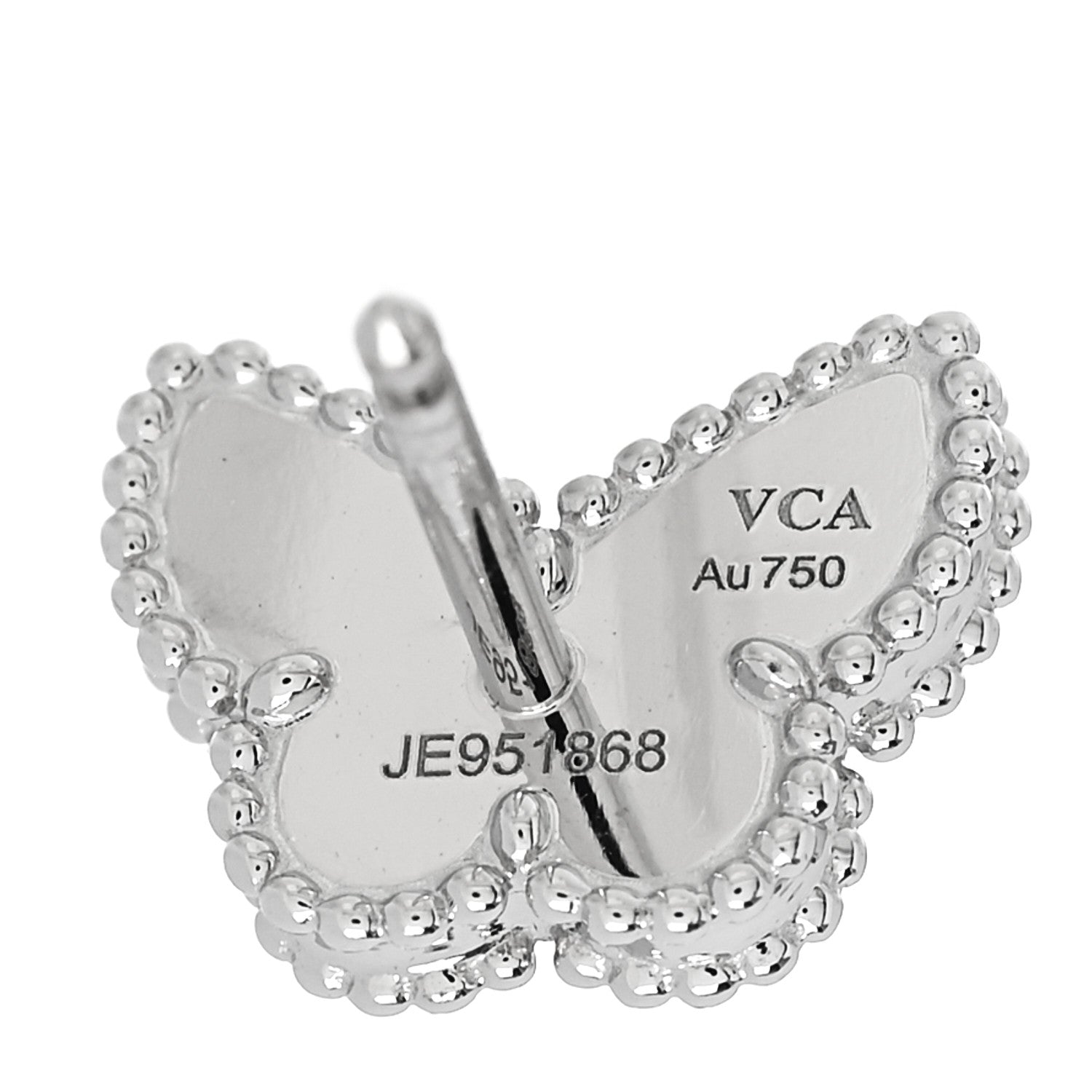 Van Cleef & Arpels 18K White Gold Turquoise Sweet Alhambra Butterfly Earrings 4 of 5