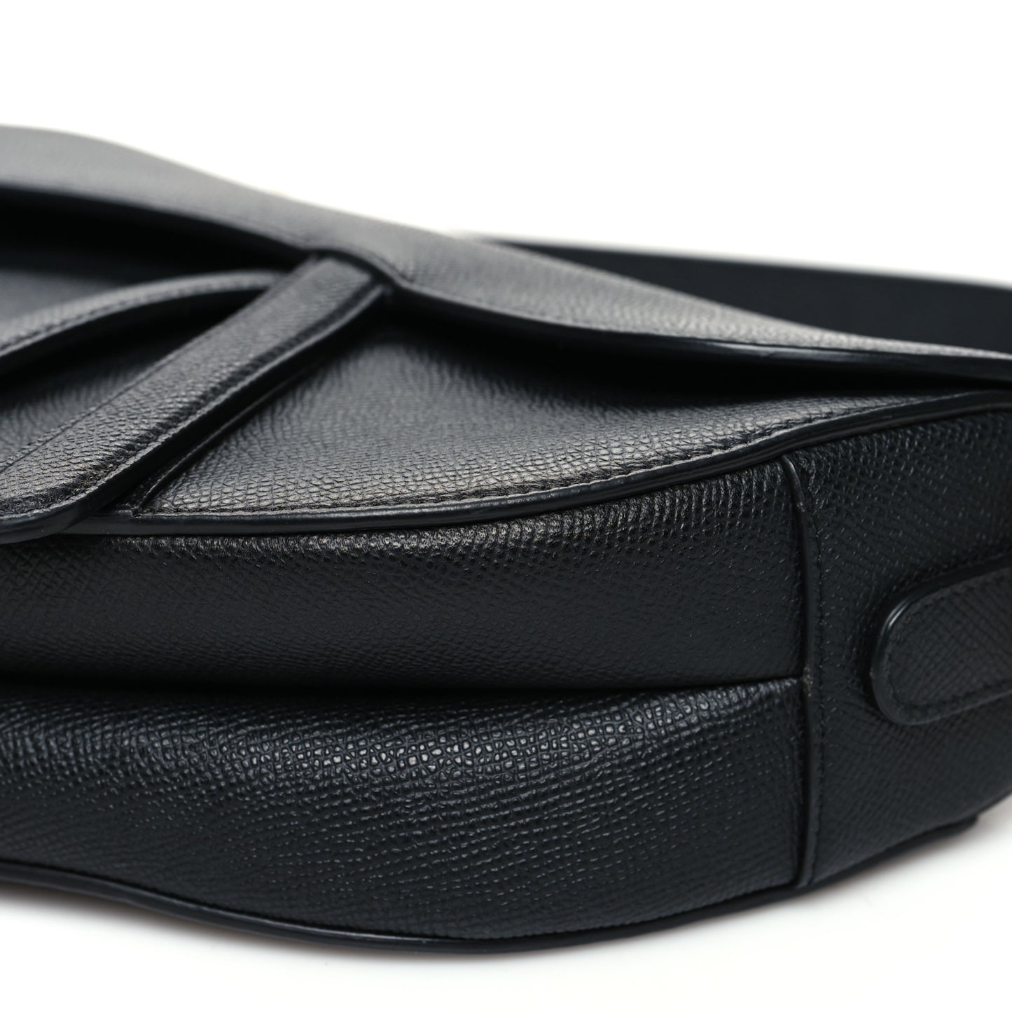 Grained Calfskin Saddle Bag Black