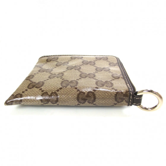 Crystal Monogram Flat Zip Around Wallet