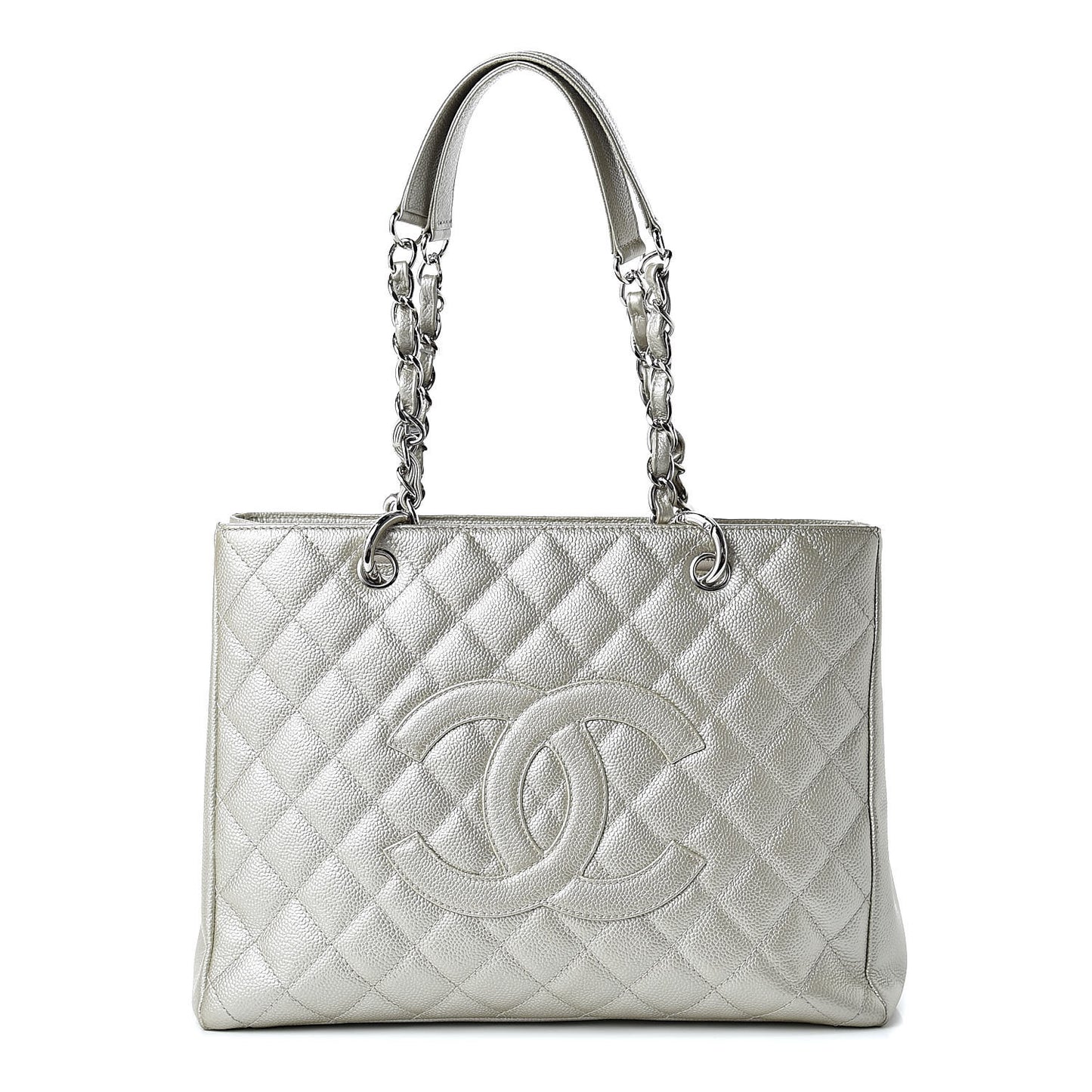 Metallic Caviar Grand Shopping Tote GST Light Gold