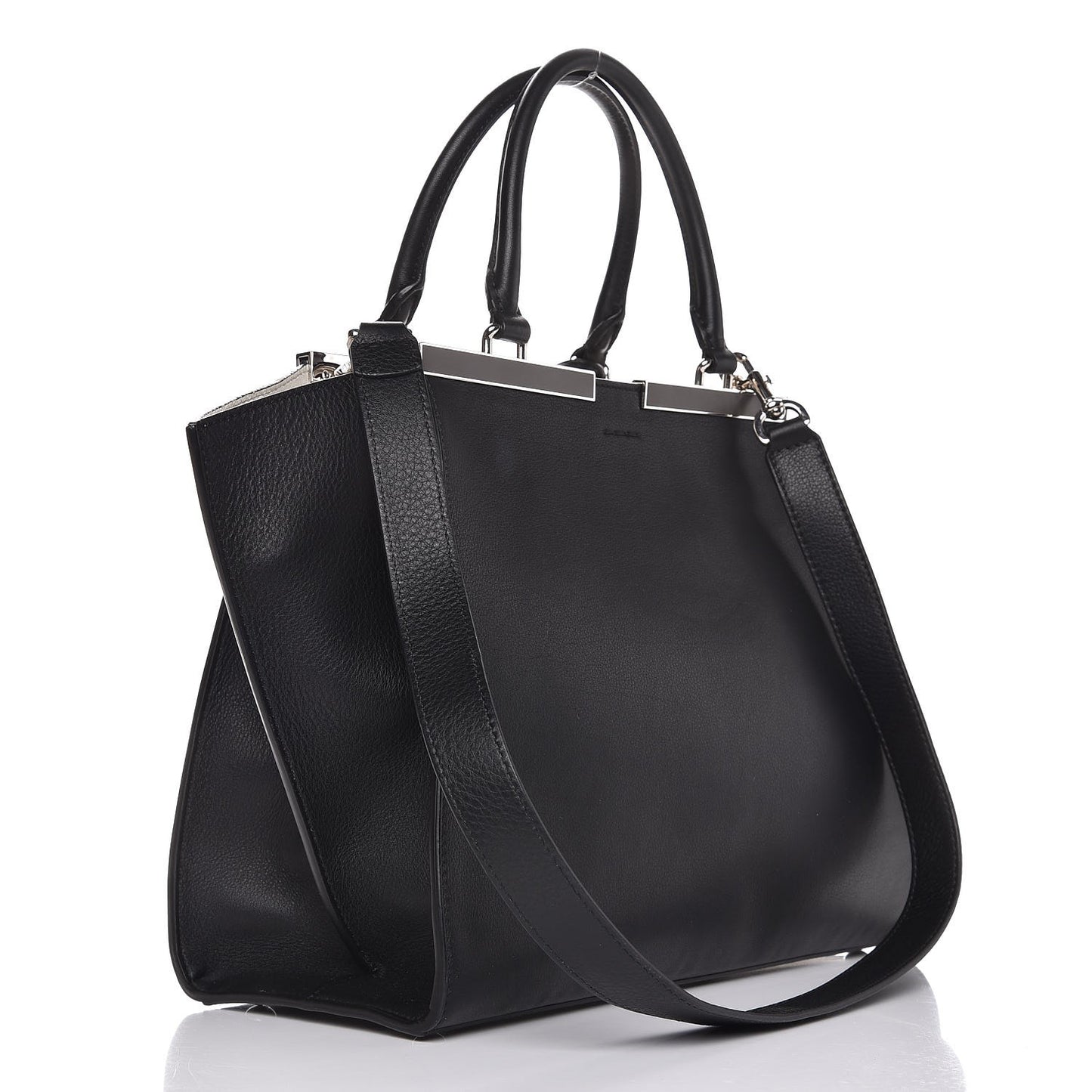Vitello Dolce Shiny Nappa Petite 3Jours Tote Black