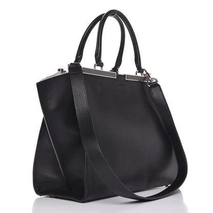 Fendi Vitello Dolce Shiny Nappa Petite 3Jours Tote Black 4 of 8