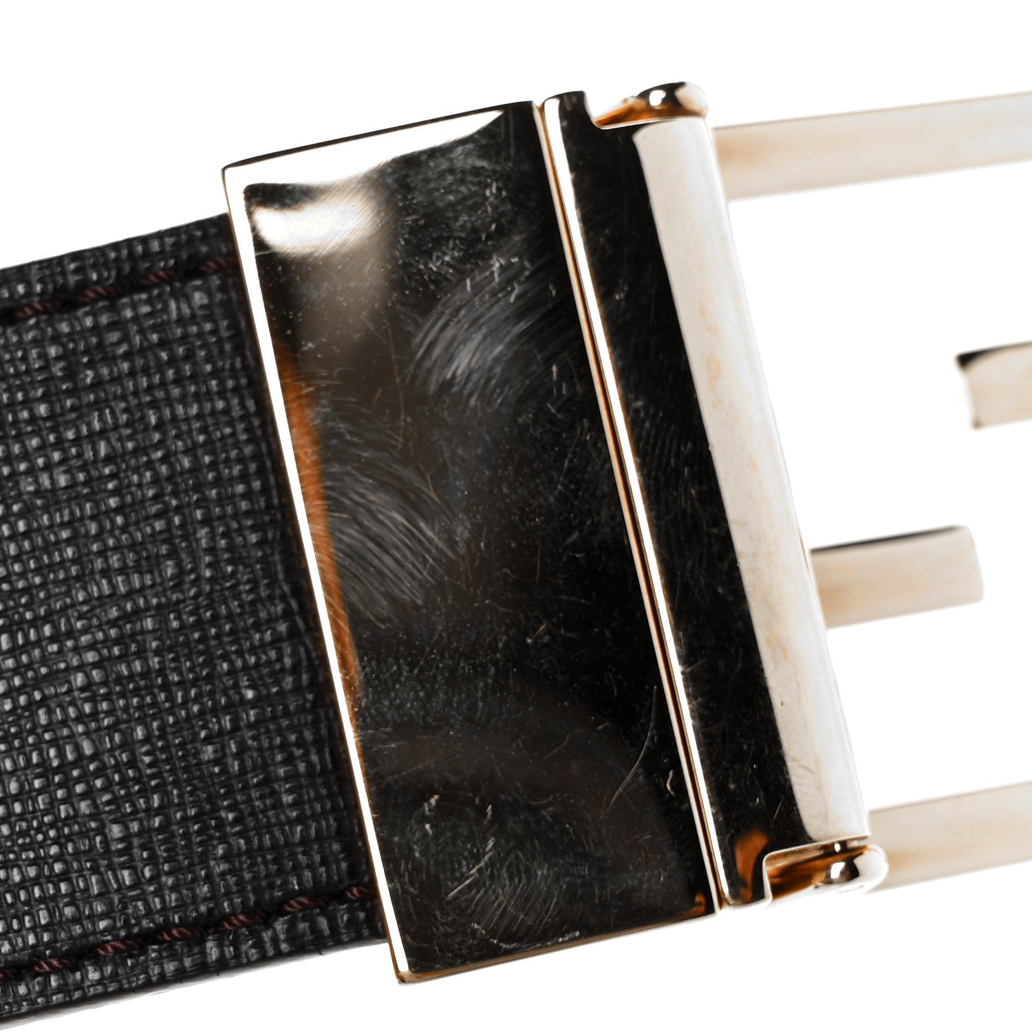 Fendi Zucca Calfskin FF Reversible Belt 75 30 Tobacco Black 4 of 5