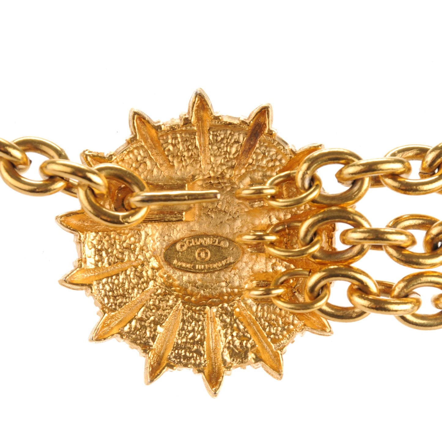Chain CC Medallion Belt Gold
