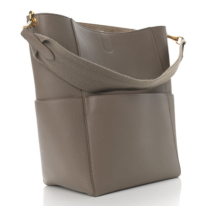 Celine Soft Grained Calfskin Sangle Bucket Bag Taupe 3 of 12