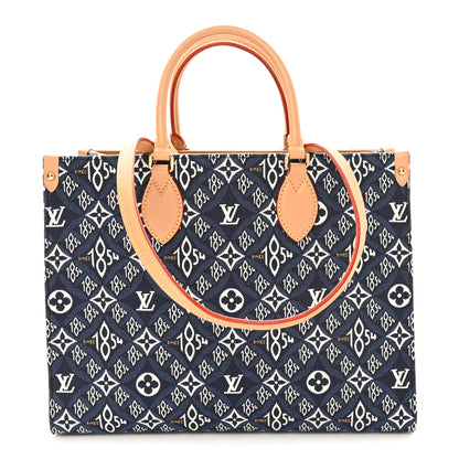 Louis Vuitton Jacquard Since 1854 Onthego MM Blue 1 of 9
