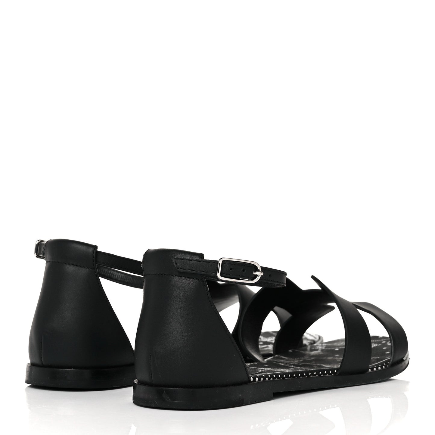 Calfskin Santorini Sandals 36.5 Black