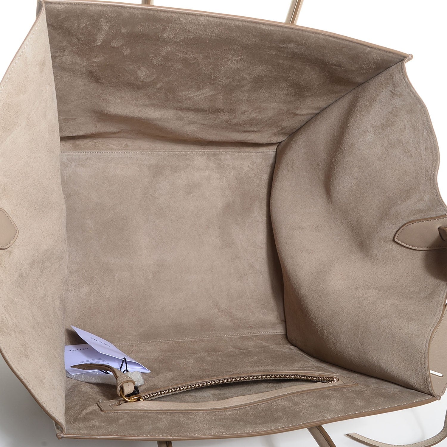 Celine Supple Calfskin Medium Phantom Luggage Beige 5 of 7