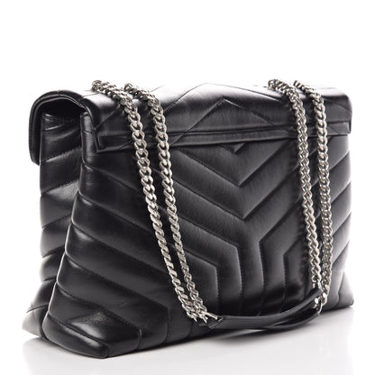 Saint Laurent Calfskin Y Quilted Monogram Medium Loulou Chain Satchel Black 3 of 10