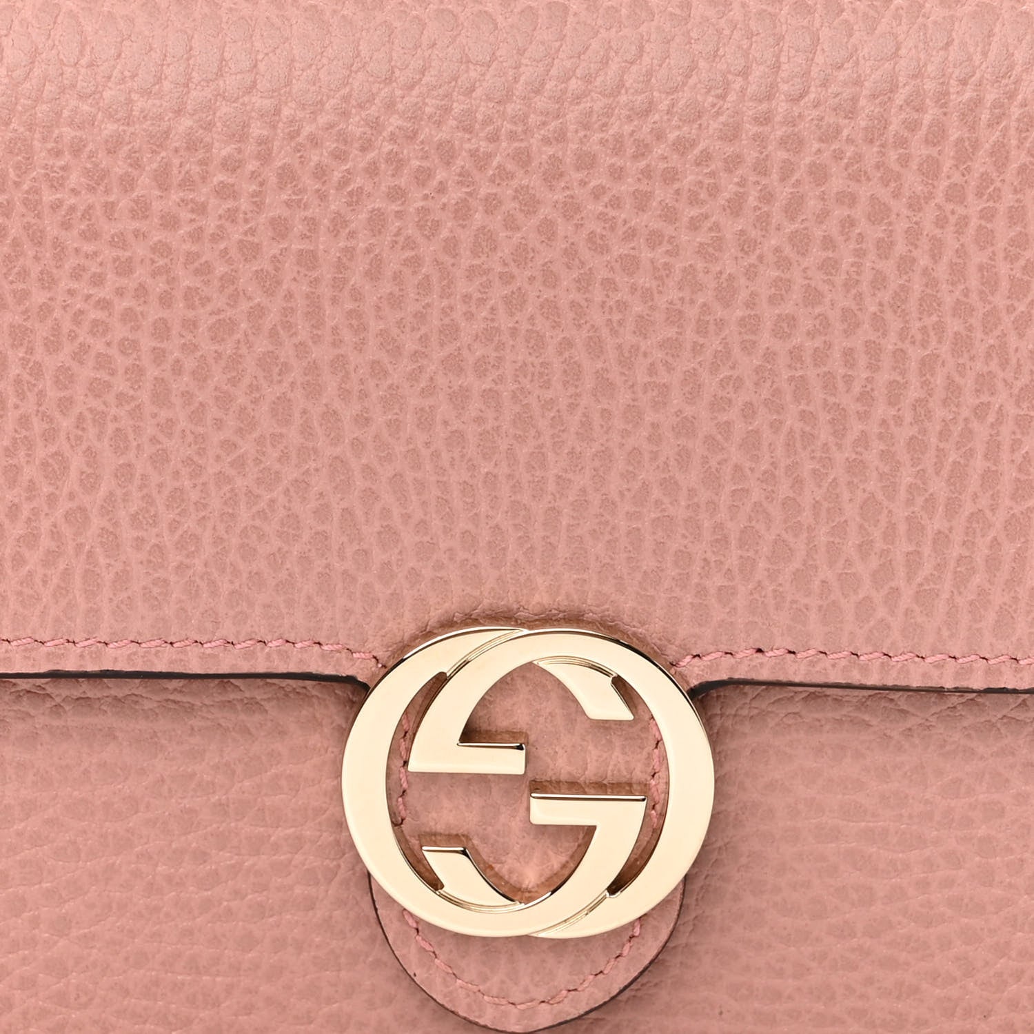 Gucci Dollar Calfskin Interlocking G Chain Wallet Soft Pink 8 of 10