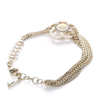 Chanel Resin Crystal CC Chain Camellia Bracelet Gold 3 of 5
