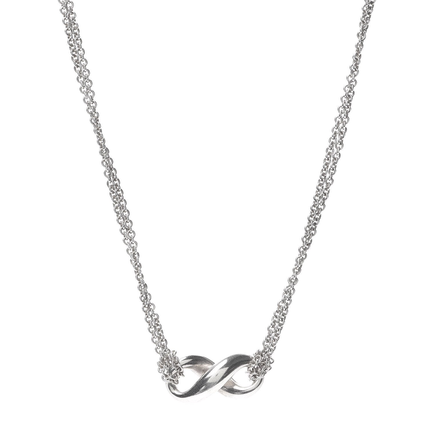 Tiffany Sterling Silver Figure 8 Pendant Necklace 1 of 5