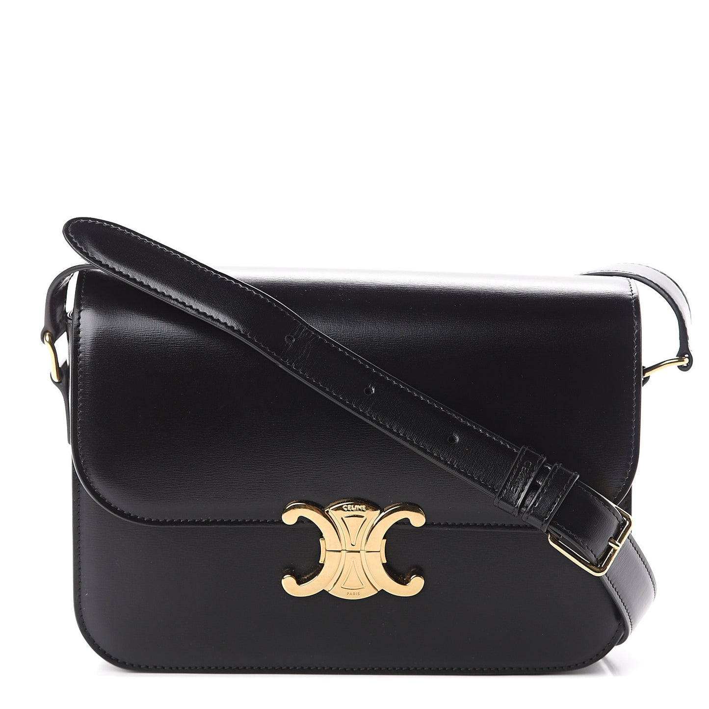 Shiny Calfskin Medium Triomphe Black