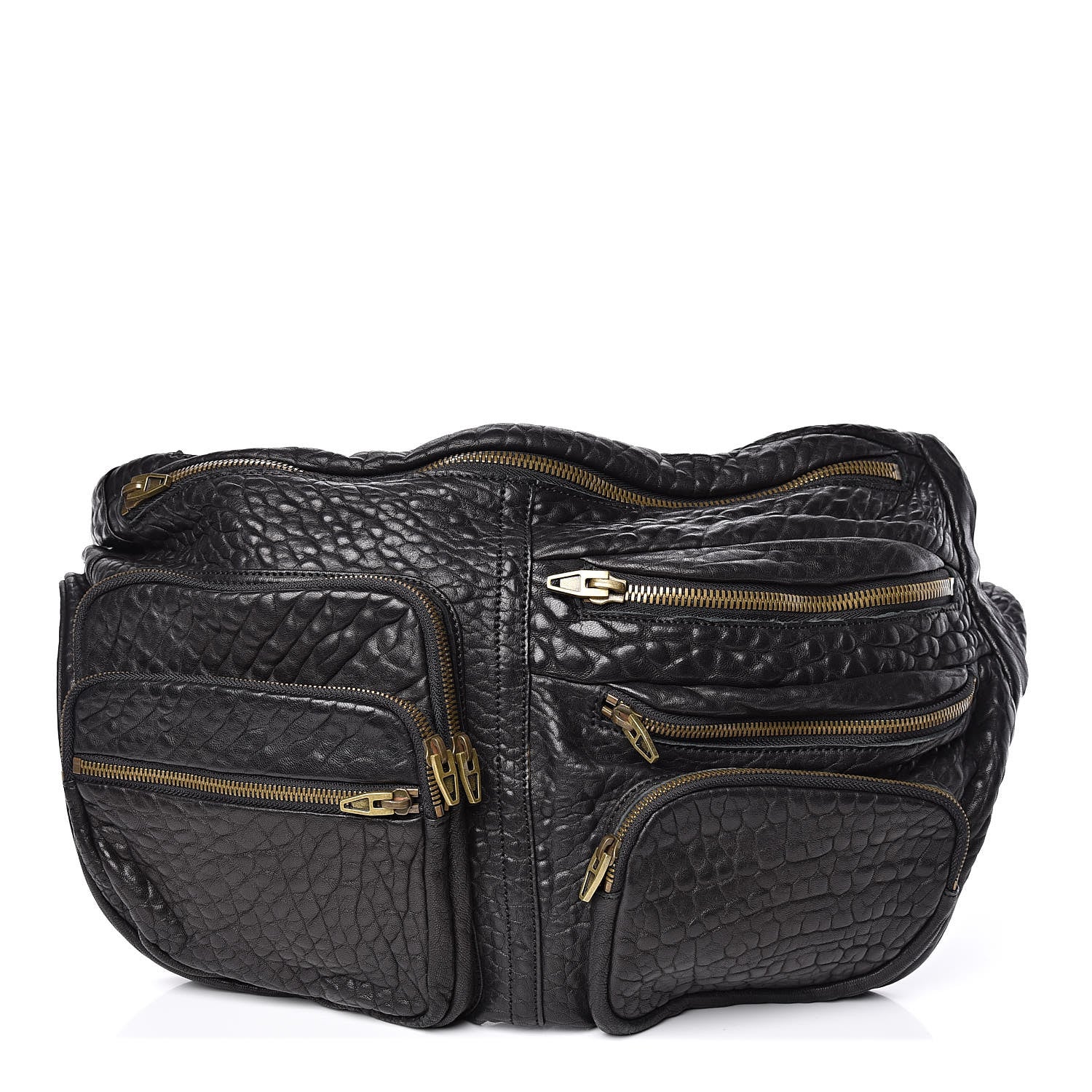 Alexander Wang Pebbled Lambskin Max Fanny Pack Belt Bag Black 1 of 9