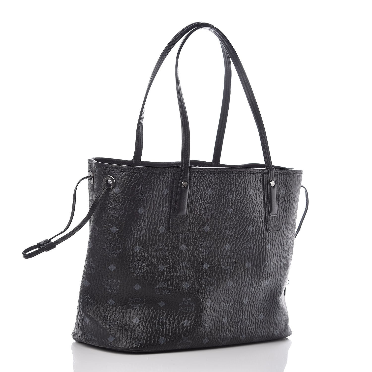 MCM Visetos Medium Liz Reversible Shopper Tote Black 5 of 15