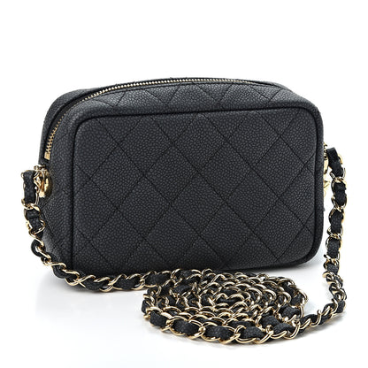Chanel Caviar Quilted Mini Coco Tassel Camera Case Black 2 of 9