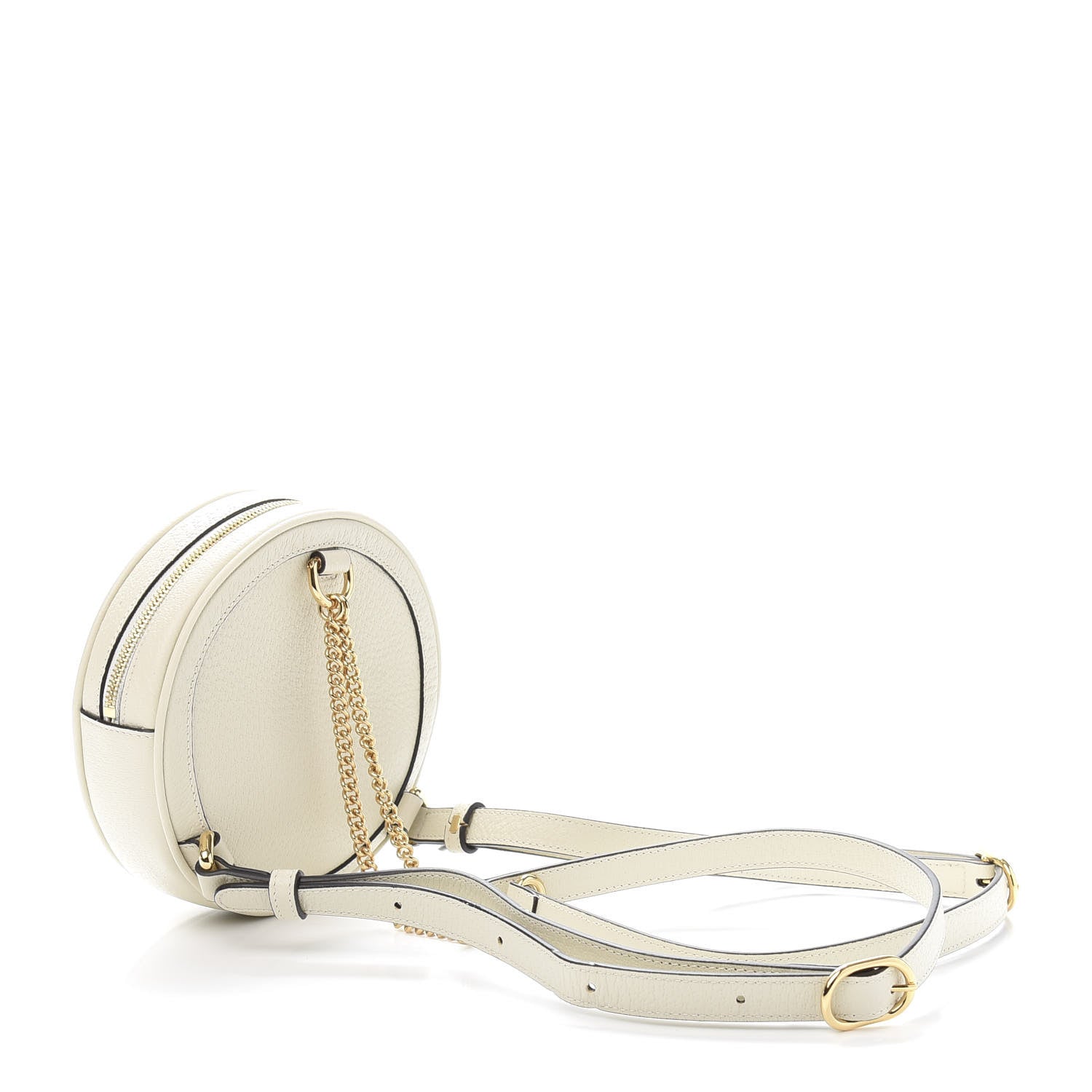 Gucci Textured Calfskin Web Mini Ophidia Round Backpack Mystic White 2 of 10