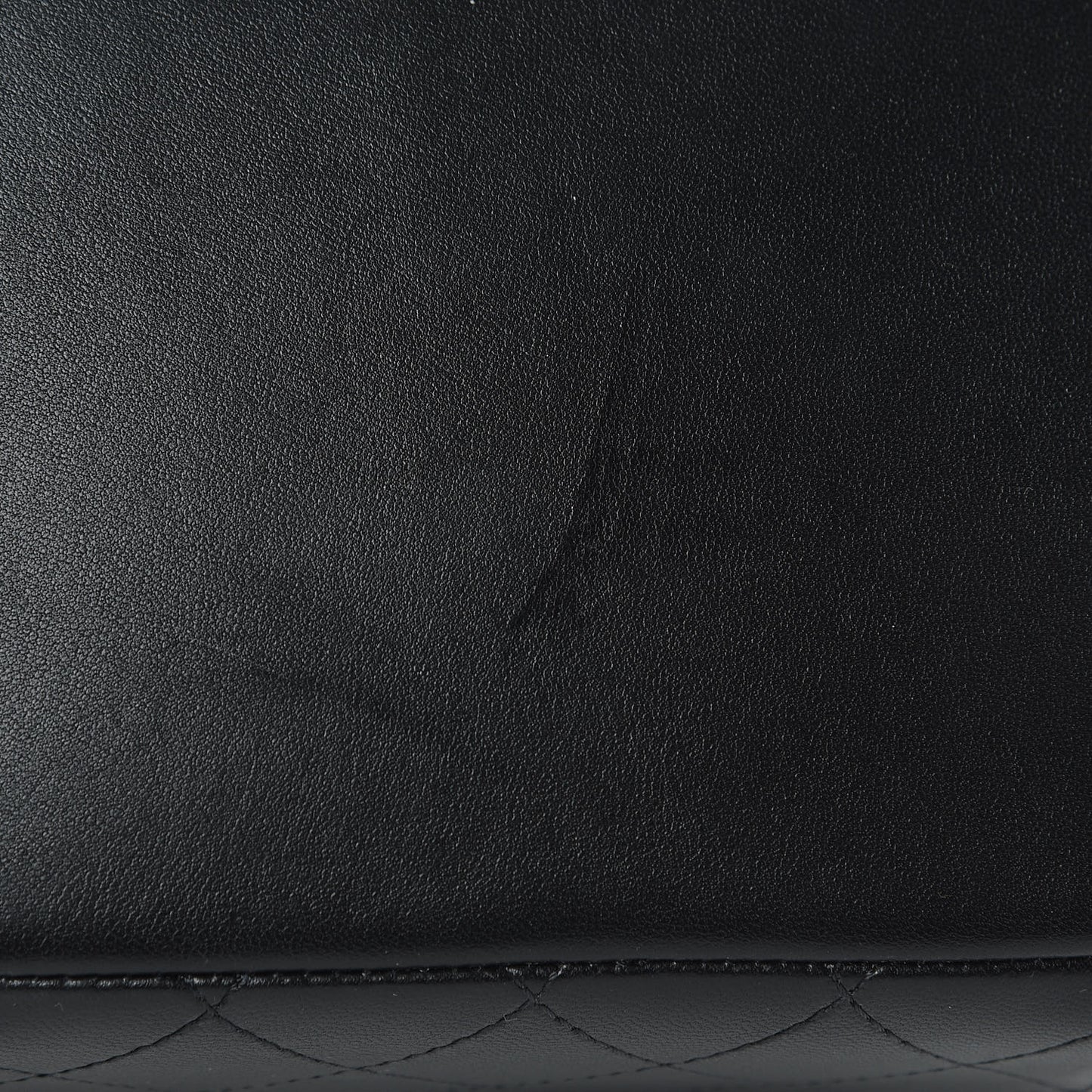 Lambskin Flat Quilted Knock On Wood Large Vanity Case Black