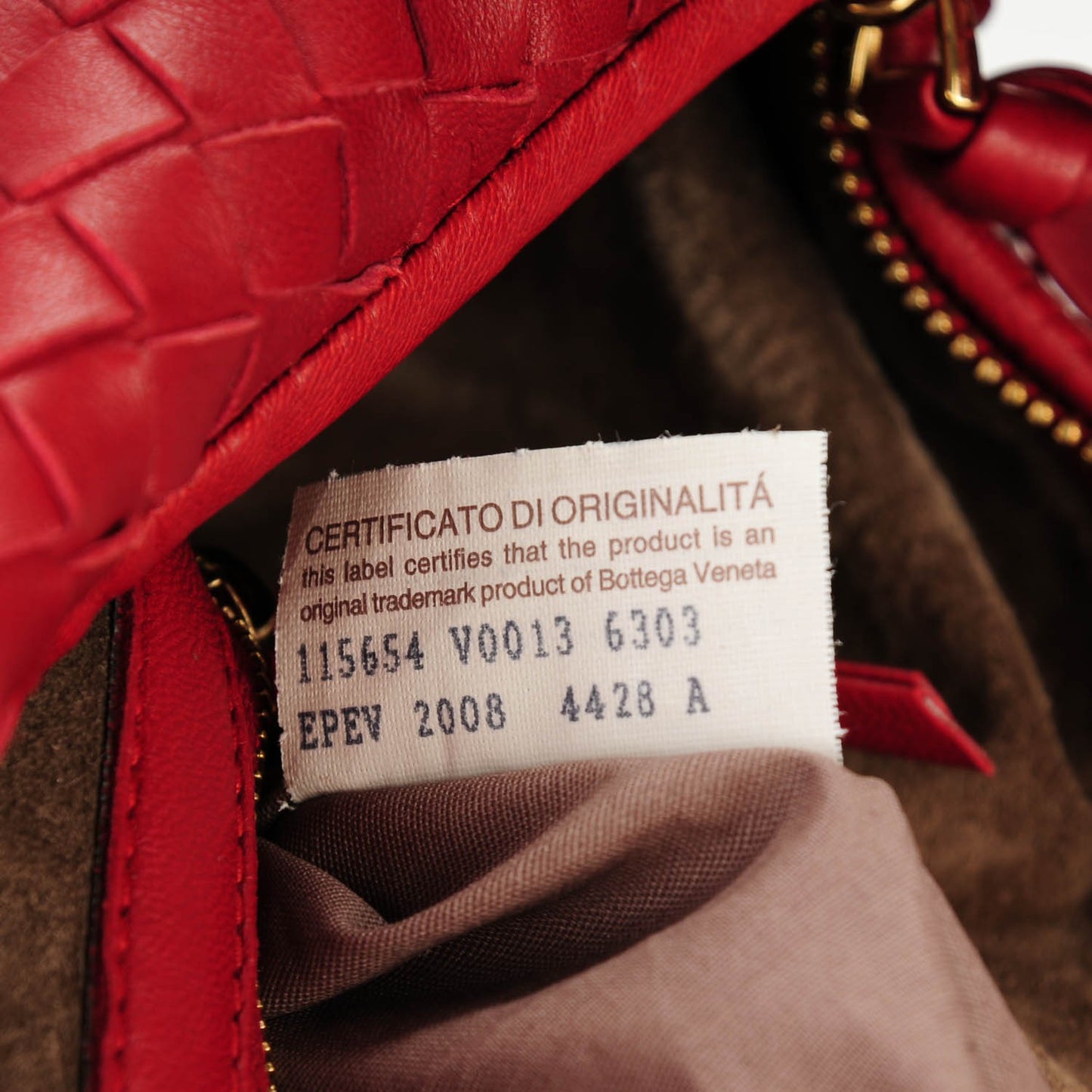 Nappa Intrecciato Large Veneta Hobo Crimson