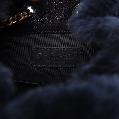 Chanel Shearling Small Gabrielle Backpack Navy 8 of 11