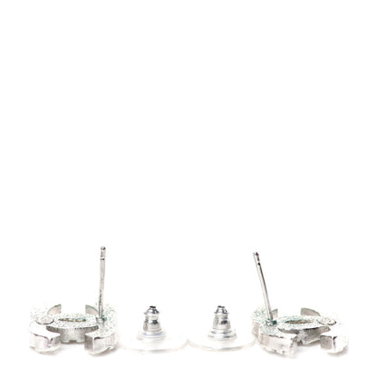 Chanel Baguette Crystal CC Earrings Silver 3 of 4