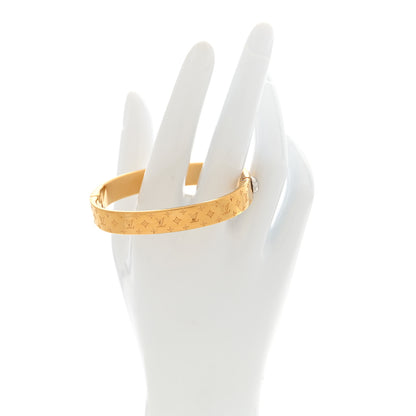 Louis Vuitton Brass Monogram Nanogram Cuff S Gold 6 of 8
