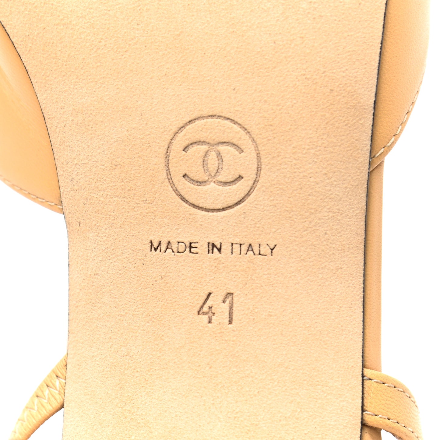 Goatskin Grosgrain Cap Toe CC Slingback Pumps 41 Beige Black