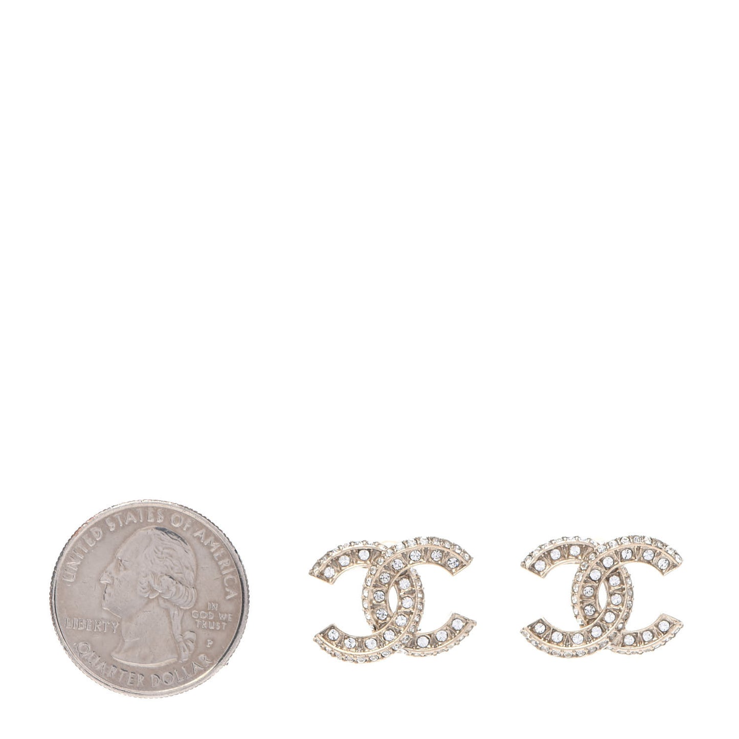 Crystal Timeless CC Earrings Light Gold