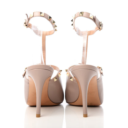 Valentino Garavani Nappa Rockstud T-Strap Open Back Pumps 38 Poudre 7 of 11