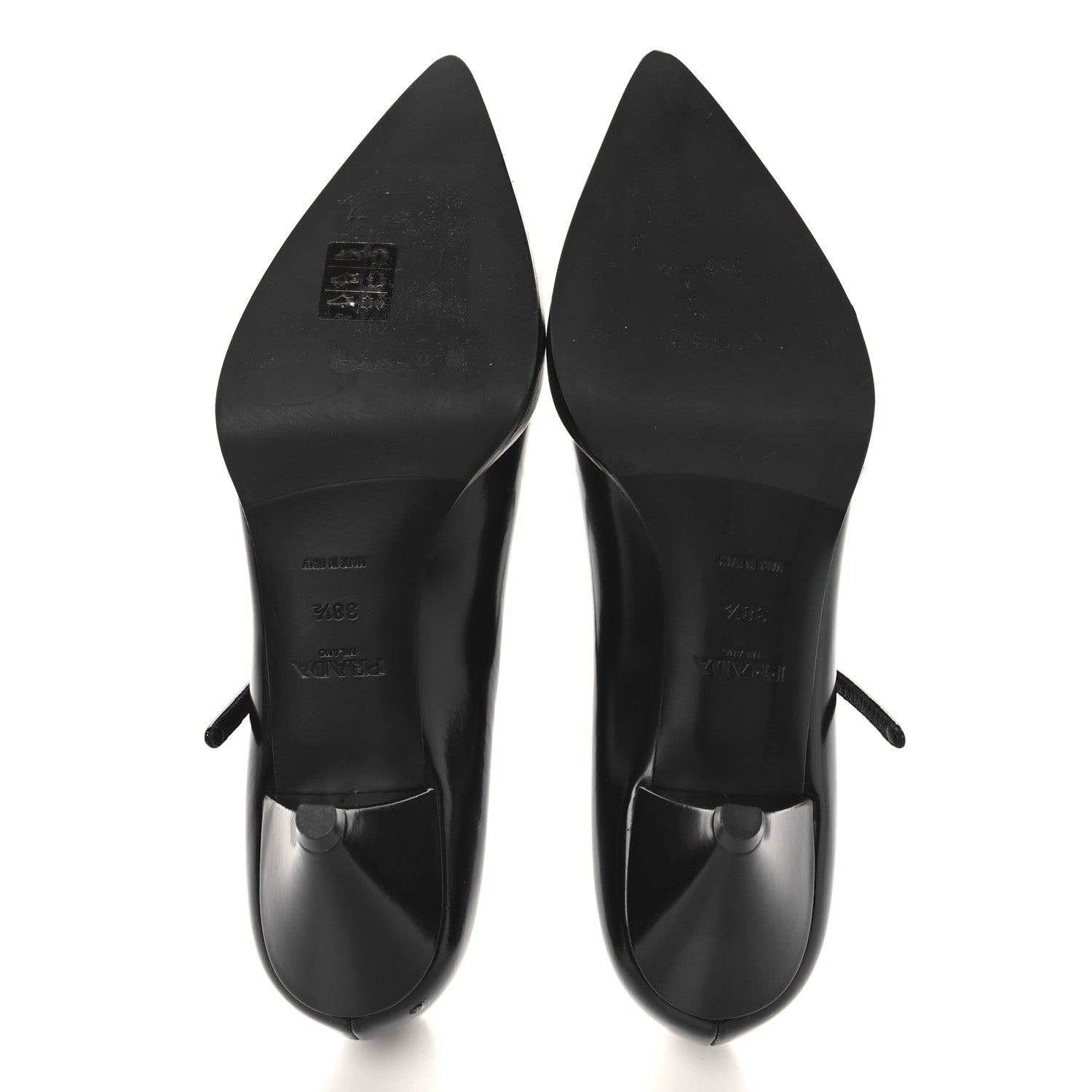 Prada Spazzolato Mary Jane 45mm Pumps 38.5 Black 6 of 8