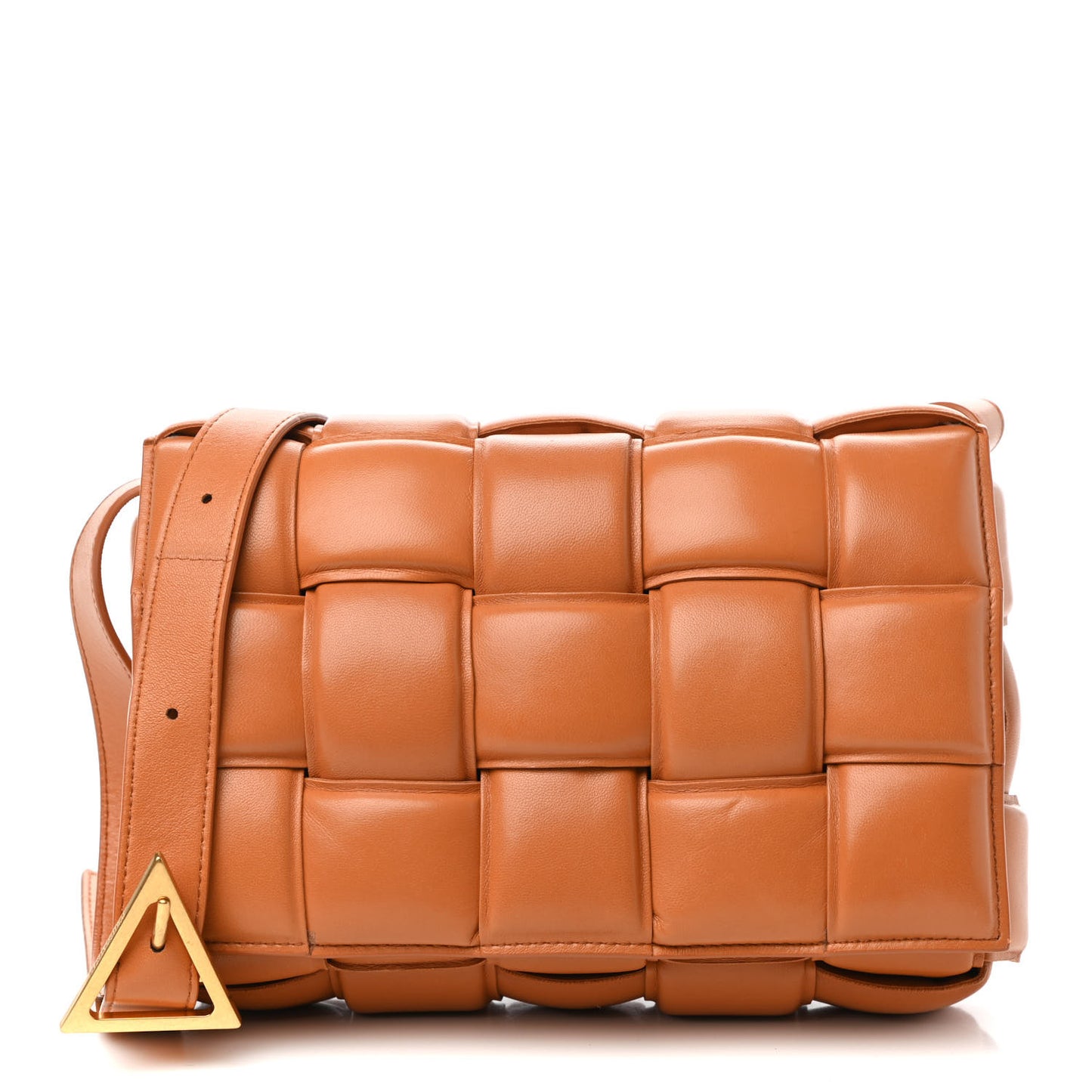 Nappa Maxi Intreccio Padded Cassette Crossbody Bag Clay
