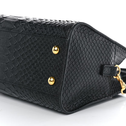 Saint Laurent Python Calfskin Embossed Monogram Baby Cabas Black 9 of 12