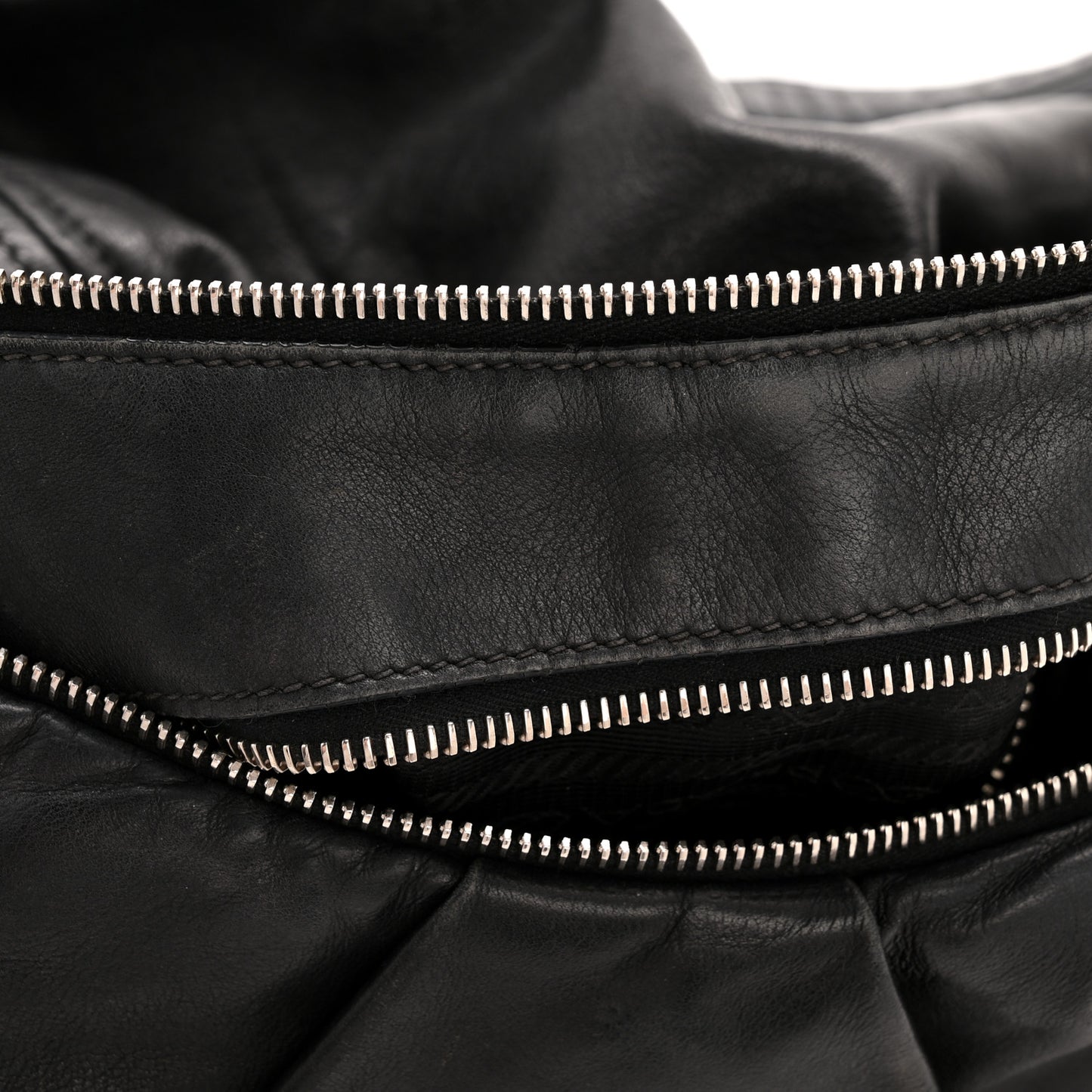 Soft Calf Pleated Hobo Black