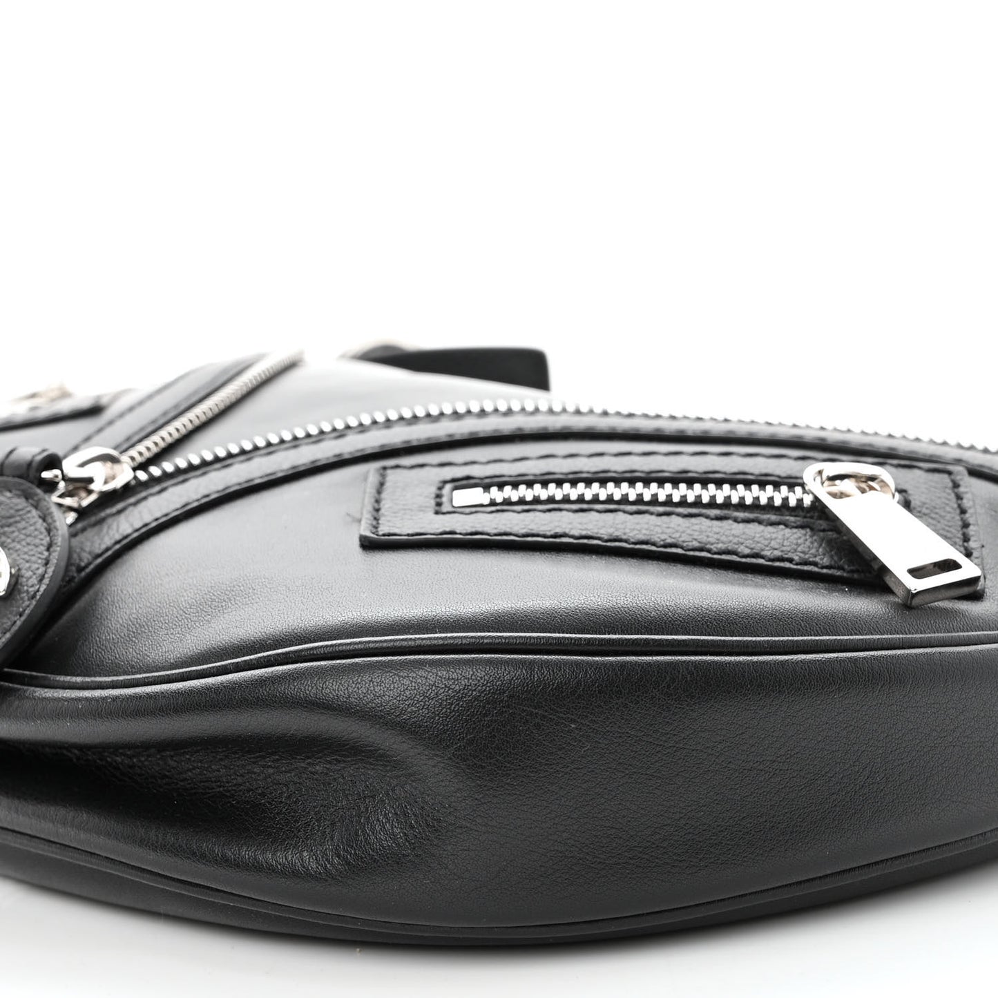 Calfskin Small Repeat Zip Hobo Black