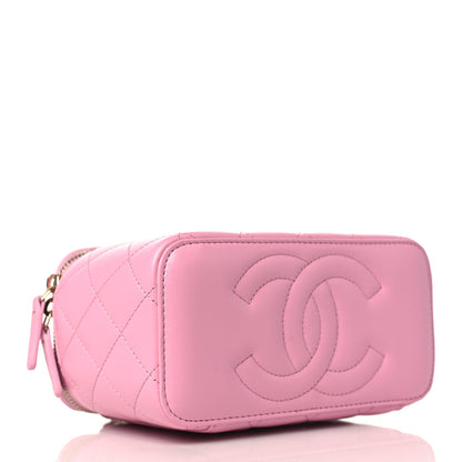 Chanel Lambskin Quilted Small Top Handle Vanity Case With Chain Lilac Light Green 4 of 10