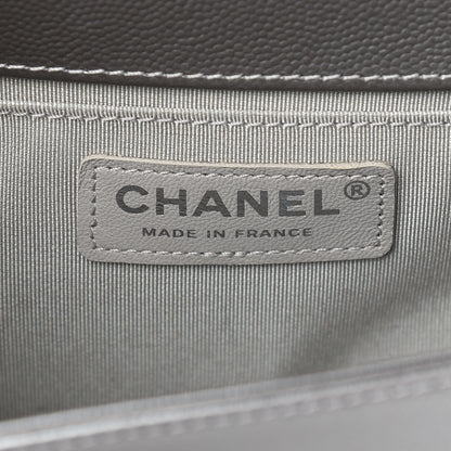 Chanel Metallic Caviar Quilted Medium Boy Flap Silver 6 of 11