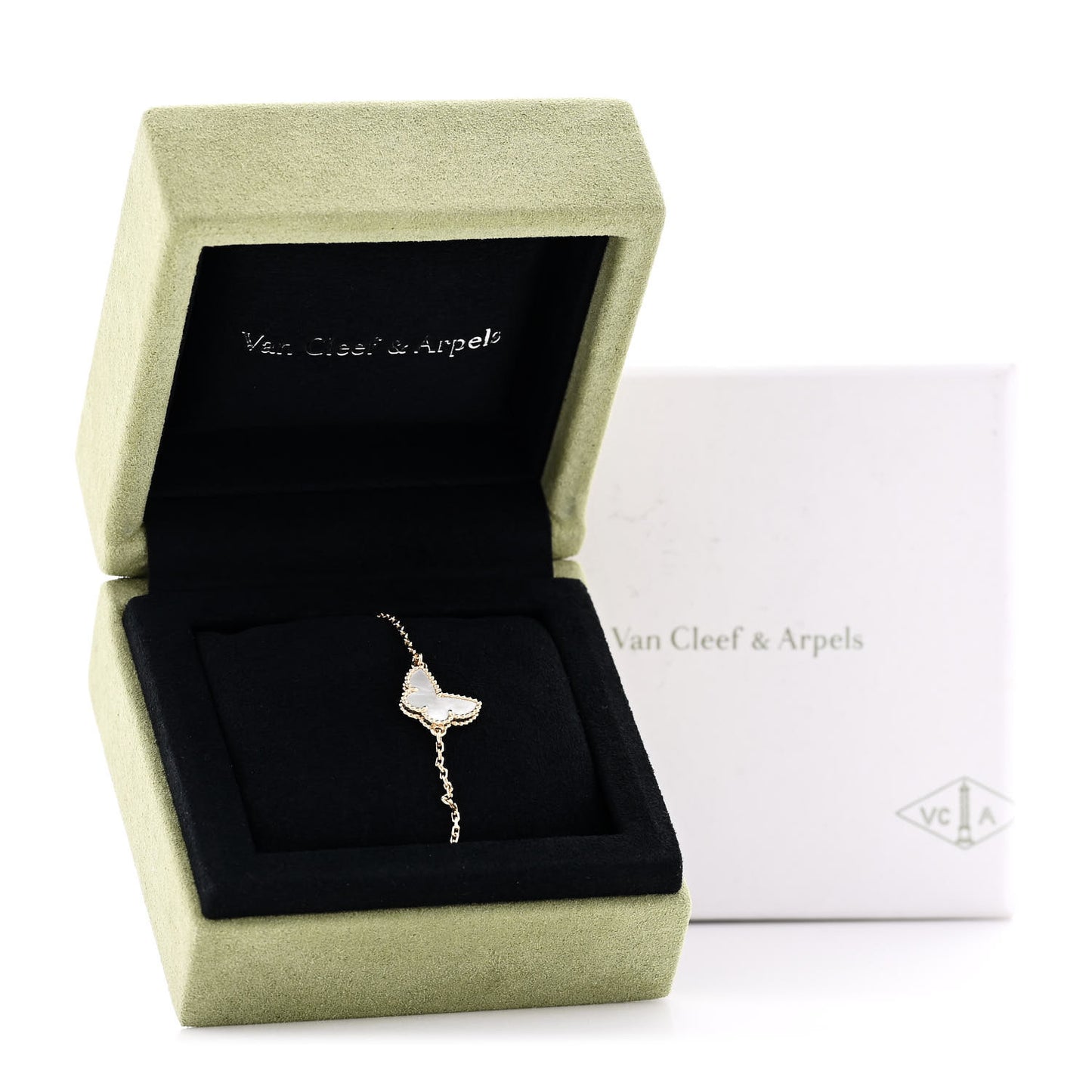18K Yellow Gold Mother of Pearl Sweet Alhambra Butterfly Bracelet