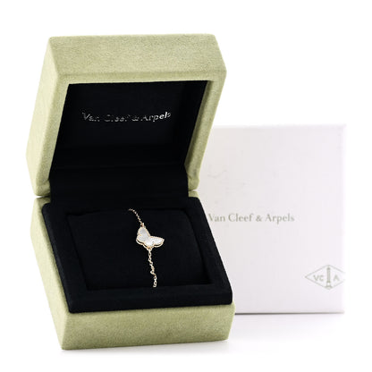 Van Cleef & Arpels 18K Yellow Gold Mother of Pearl Sweet Alhambra Butterfly Bracelet 6 of 6