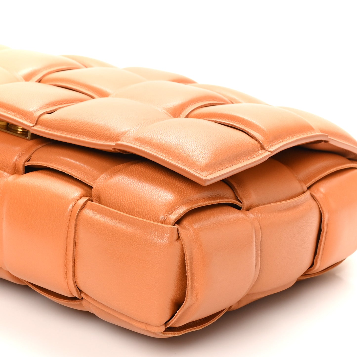 Lambskin Maxi Intreccio Padded Chain Cassette Crossbody Bag Clay